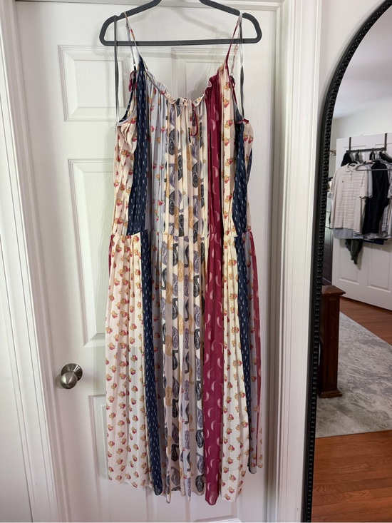 Anthropologie Dresses & Skirts - Anthropologie brand Boho Patchwork Midi Dress - Cream, Navy & Burgundy 18w